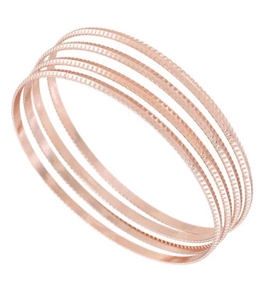 Ky & Co Sussex Bangle Bracelet Set of 4 - XL Size - Rose Gold Tone - Image 1 of 4