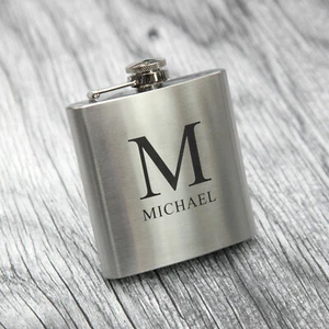 Personalised Hip Flask Monogram/Name Name Groom Best Man Usher !! Cute XxX - Picture 1 of 10