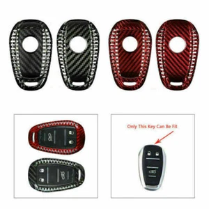 Remote Key Shell Cover Case Carbon Fiber Fit Alfa Romeo Stelvio Black/Red - Picture 1 of 12