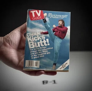 ❌ TV GUIDE CHUCK NORRIS 1997 ‼️Chuck Kicks Butt‼️ - Picture 1 of 3