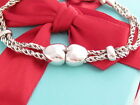 Tiffany & Co Silver Sliding Double Heart Hearts Necklace 16.5