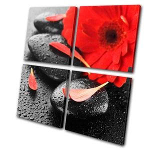 Bathroom Floral Pebbles MULTI CANVAS WALL ART Picture Print VA - Picture 1 of 1