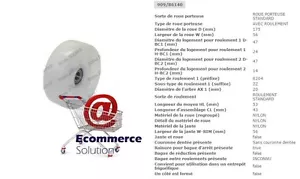 ROUE DIRECTRICE NYLON TRANSPALETTE MANUEL TOYOTA BT LHM230 LHM 230 175*55*20 mm - Picture 1 of 2