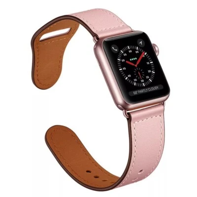 Correa de cuero genuino para Apple Watch Series 8 7 6 5 4 38/40/41/42/44/45 Foto 1 de 4