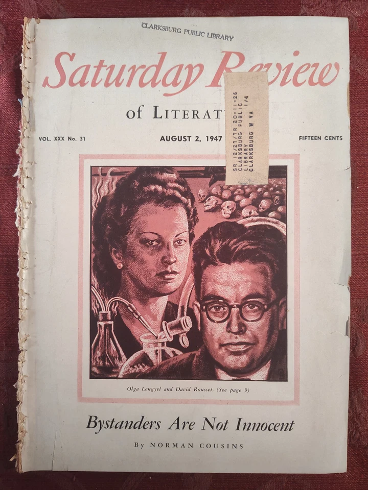 SATURDAY REVIEW August 2 1947 Olga Lengyel David Rousset Marshall Gray - Image 1 of 1