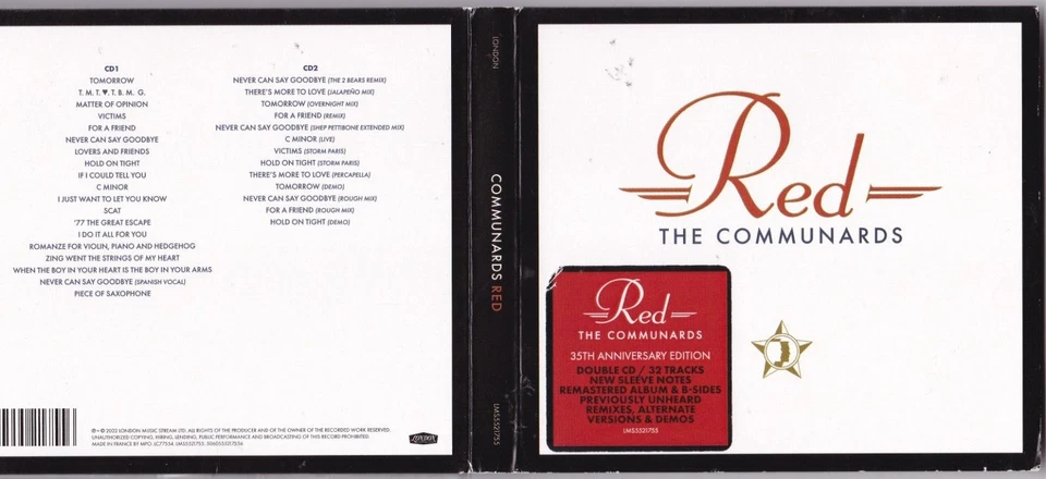 The Communards / RED (35TH ANNIVERSARY EDITION) (2CD) / London  - Bild 1 von 1