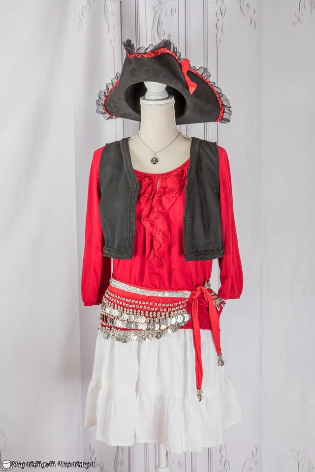 Dama Pirata Faja Moneda Grande Caribe Renacimiento Disfraz Festival Feria Mujer Foto 1 de 4