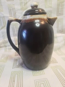MCM PFALTZGRAFF Brown drip glaze coffee pitcher and lid 303 - Picture 1 of 7