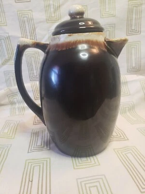 MCM PFALTZGRAFF Brown drip glaze coffee pitcher and lid 303 - Image 1 of 4