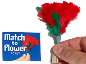 APPEARING LIT MATCH TO FEATHER FLOWER Rose Magic Trick Fire Magician Flash Bar - Picture 1 of 9