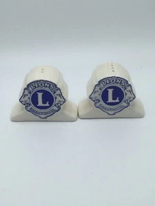 Mid Century Ceramic Salt & Pepper Shaker Lions International Milford Pottery VTG - Picture 1 of 3