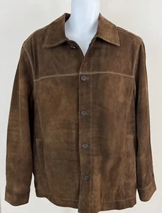 Chaqueta ANDREW MARC Para Hombre Flexible Marrón Gamuza Cierre de Botones Talla L - Imagen 1 de 7