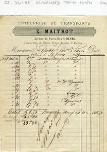 Dépt 93 - Saint Denis 16 Avenue de Paris - Petite Entête Secteur Transports 1869 - Picture 1 of 1