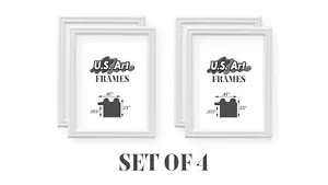 US ART Frames .75" White Picture Frame 11" to 24" - Set of four - Picture 1 of 8