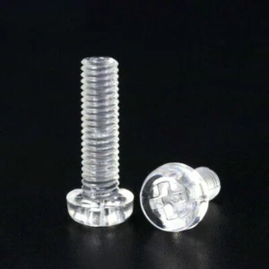 Vite Testa Pannello di Plastica Viti Trasparente Nylon Phillip Bullo Metrico M3 M4 - Foto 1 di 5