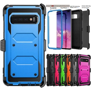 For Samsung Galaxy S10e S10+ S10 5G Phone Case Shockproof Clip Holster Cover - Picture 1 of 54