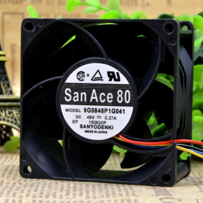 SANYO 9G0848P1G041 8038 48V 0.27A 8CM Chassis Cooling Industrial Fan Mute - Image 1 of 4