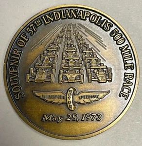 1973 Indianapolis Motor Speedway 500 Pace Car Souvenir Medal Cadillac Eldorado - Picture 1 of 2