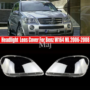 Pair Headlights Lens Cover Clear For 2006-2008 Mercedes Benz W164 ML320 ML350 - Picture 1 of 11