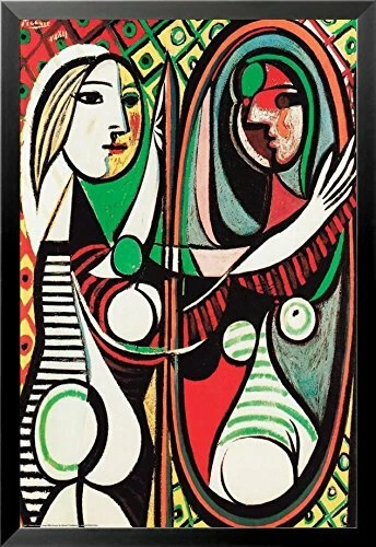 FRAMED Girl Before a Mirror 1932 by Pablo Picasso 24x16 Museum Art Print Foto 1 de 1