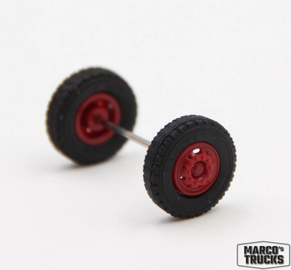 Herpa Wheel set Front axle MB LPS steel oxblood red 87MBS026376 1:87 /HN2821-1 - Image 1 of 1