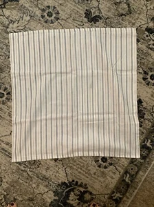 Ballard Designs Beatrix Streifen Euro Schein 28” x 28” weiß kornblumenblau - Bild 1 von 4