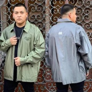 Men's Ecko Unlimited Olive Green | Grey Reversible Windbreaker Jacket NWT - Picture 1 of 13