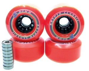Longboard Rolle Kryptonics Classic 80mm / 80A ABEC Lager Set Ersatzrolle RED