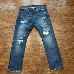 Polo Ralph Lauren The Sullivan Patchwork Distressed Jeans Men’s 32x29 - Picture 1 of 5