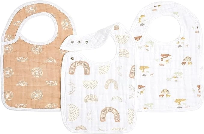 aden + anais - Baberos a presión de muselina de algodón, paquete de 3 Foto 1 de 1