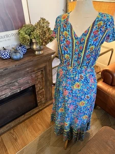 Maxi abito donna taglia M floreale colore vibrante femminile stile boutique femminile - Foto 1 di 5