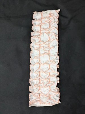 Vintage 80s Ruffled Tuxedo Shirt Button-On 70s Retro Wedding Prom Dickie Orange - Image 1 of 4