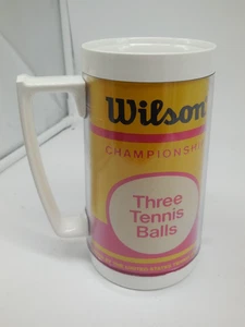 DD6 VINTAGE WILSON Championship TENNIS BALL THERMOS PLASTIC MUG CAMP - Picture 1 of 4