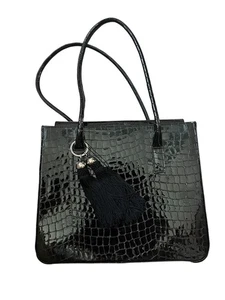 Stuart Weitzman für Russell & Bromley Kroko? GELDBÖRSE TASCHE in SCHWARZ Made in Spain - Bild 1 von 7