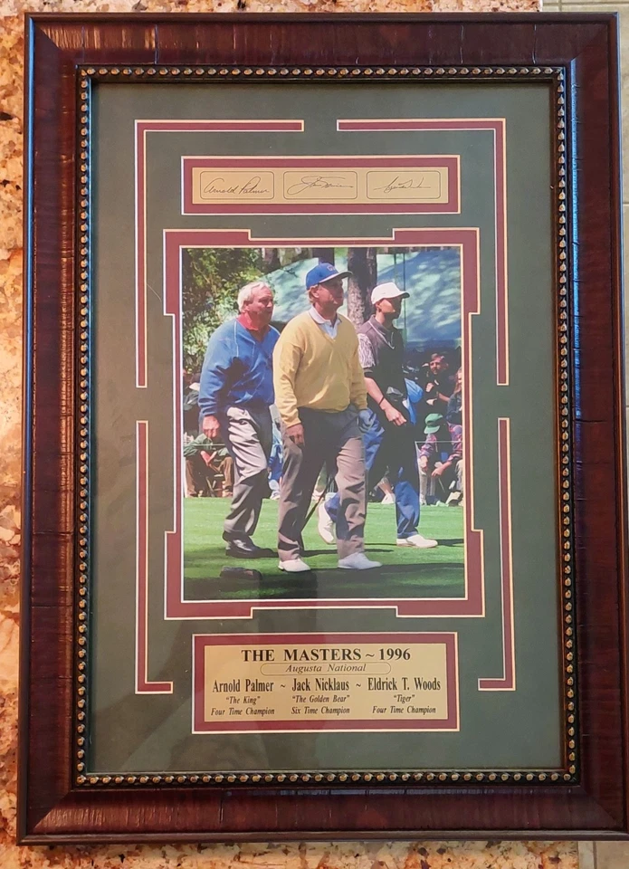 Foto enmarcada de The PGA Masters Augusta 1996 con Palmer, Nicklaus  Foto 1 de 4