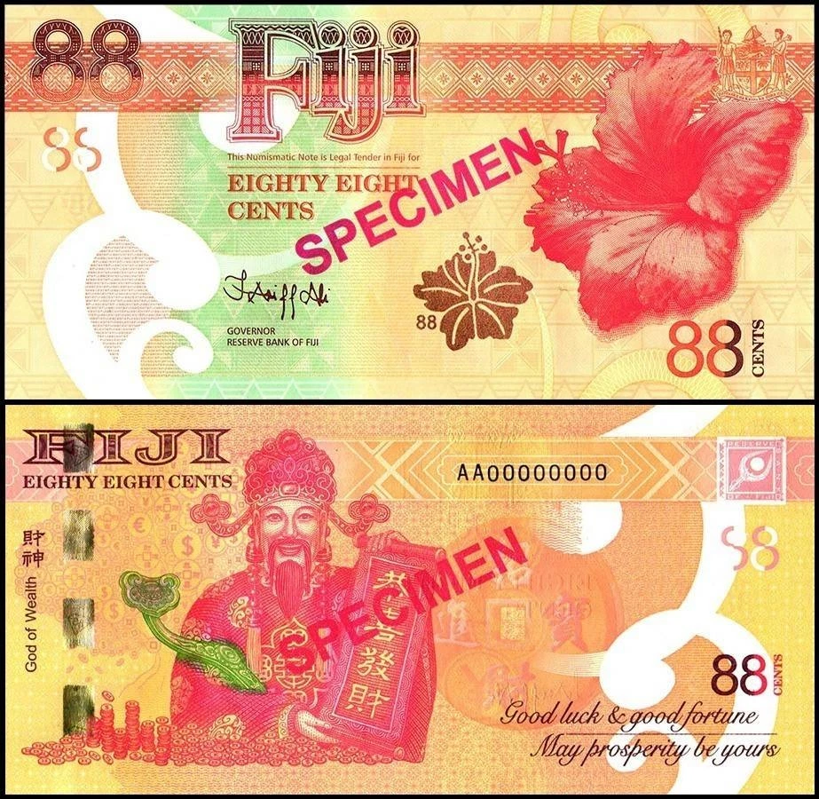 Fiji 88 Cents, 2022 ND, P-123s, UNC Specimen Commemorative - Image 1 of 1