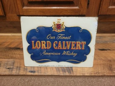 Antique Lord Calvert American Whiskey Reverse Painted Glass Sign  - Image 1 of 4