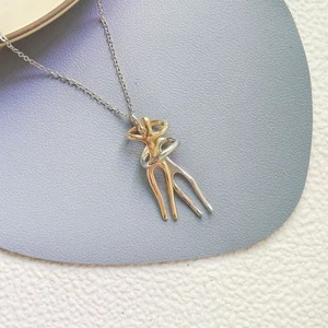 Steel Love Hug Can Slide Necklace Compact Size For For trendy Lovers Retro - Picture 1 of 6