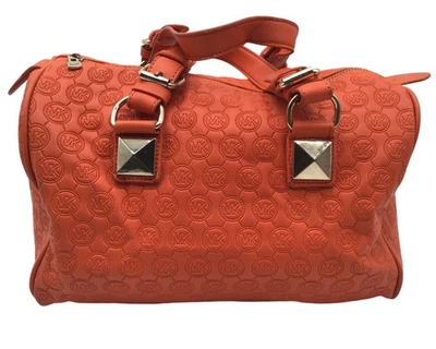 Bolso Cartera Michael Kors Naranja Monograma Cuero con Asas Superiores Foto 1 de 4