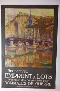 Souscrivez ! Emprunts a lots Dommages de guerre 1918 affiche originale - Bild 1 von 2