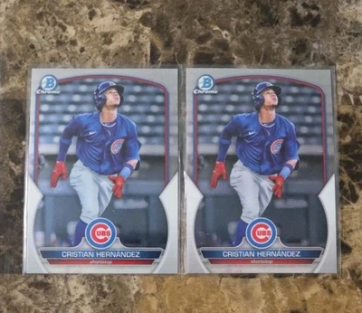 (2) 2023 Bowman - Chrome Prospects Cristian Hernandez #BCP-24 (RC)  Chicago Cubs - Image 1 of 3