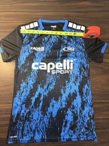 Camiseta de fútbol Capelli Sport CS III Geo Net azul CS-dry para mujer pequeña - Imagen 1 de 3
