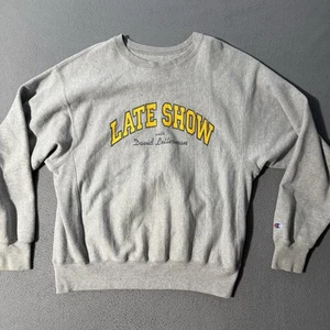 VTG Vintage Late Night With David Letterman Crewneck Sweatshirt Large Gray - Picture 1 of 8