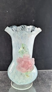 Hand Blown Floral Vase - Picture 1 of 10