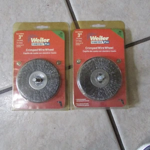 2 ruedas de alambre prensado Weiler Vortec Pro con vástago - 3" - alambre fino .008 - nuevo (B 20) - Imagen 1 de 2