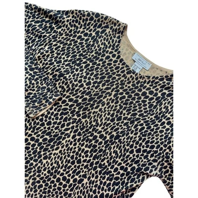 Топ Lord & Taylor 100% шелк миниатюрный анималистический принт с длинным рукавом - размер M гепард - Изображение 1 из 4