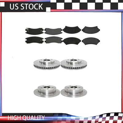 For 1997-1998 Pontiac Grand Prix Front + Rear Brake Rotors & Ceramic Brake Pads - Image 1 of 4