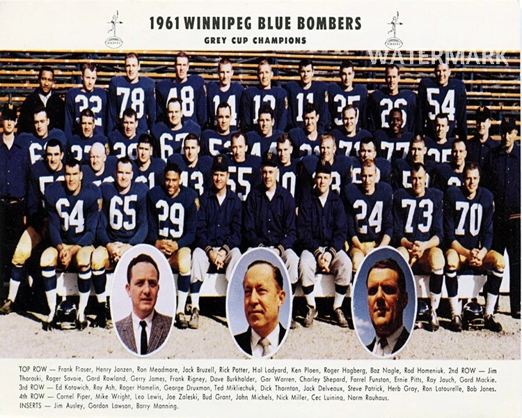 CFL 1961 Grey Cup Champion Winnipeg Blue Bombers Team Photo Color  8 X 10 Photo - Image 1 of 1