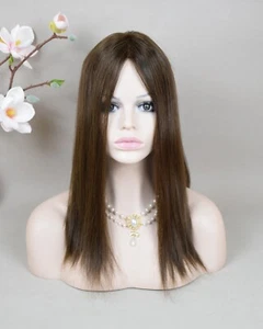 Mono Top Chesnut Brown Brazilian Human Virgin Hair Topper Toupee For Women - Picture 1 of 11