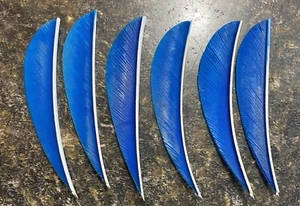 Traditional Archery Feathers RW Parabolic 3” Blue Turquoise Feathers 47 Pack - Picture 1 of 2